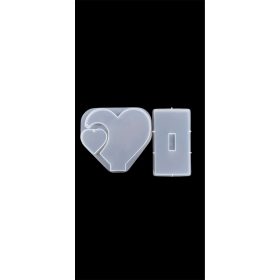 Szilikon forma - Nagy szív fényképtartó, kis szívvel